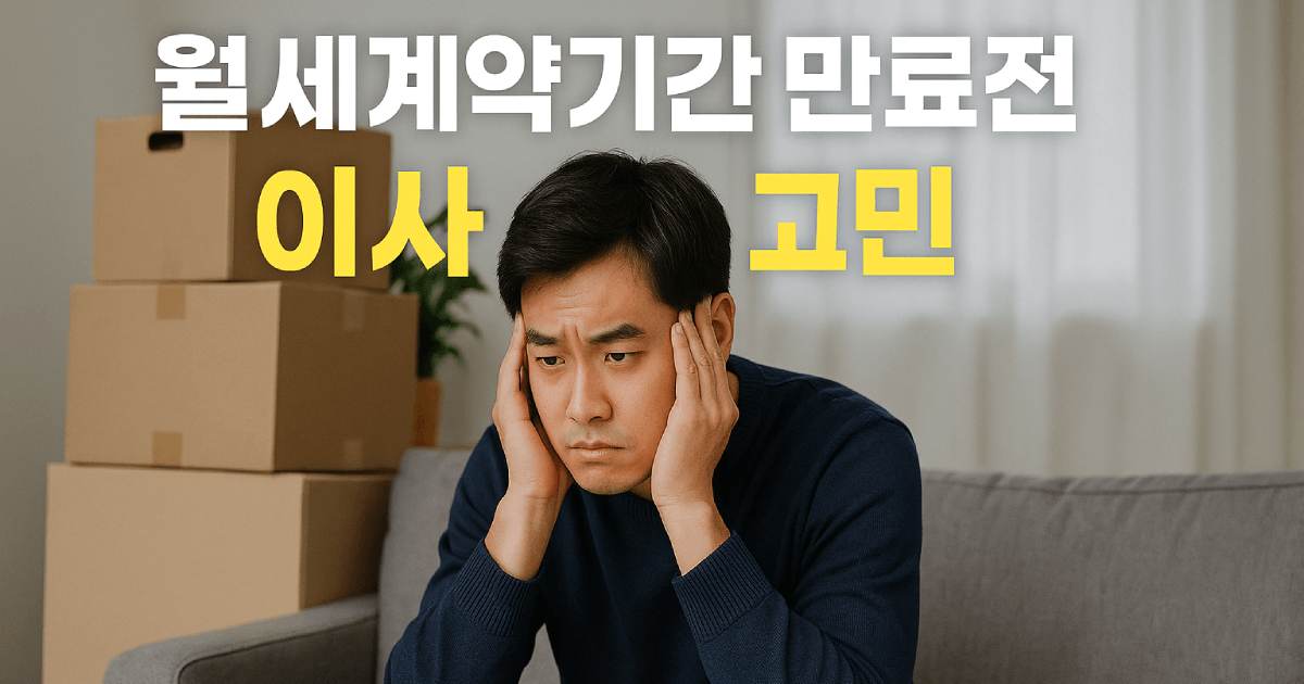 월세계약기간 만료전 이사